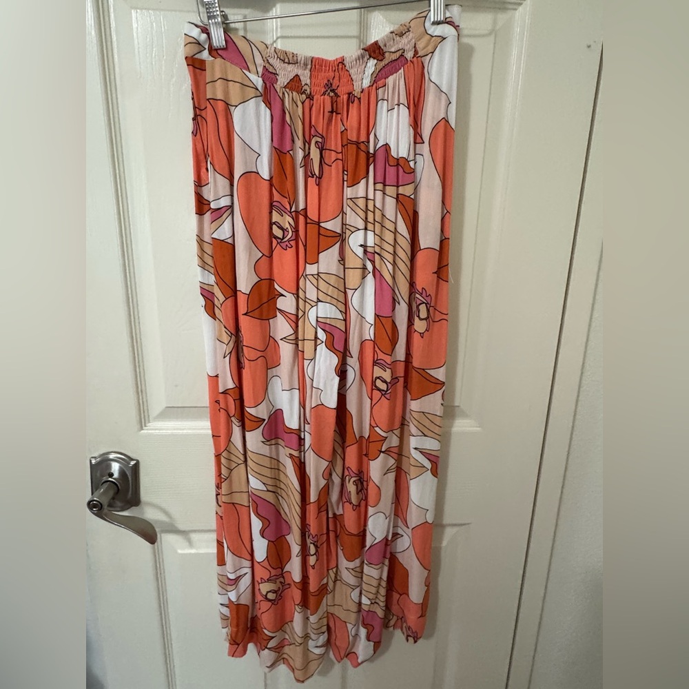 Ava Sky Floral Pants in Orange, Pink and Cream - Picture 2 of 2
